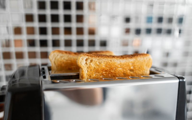 Toast in a toaster