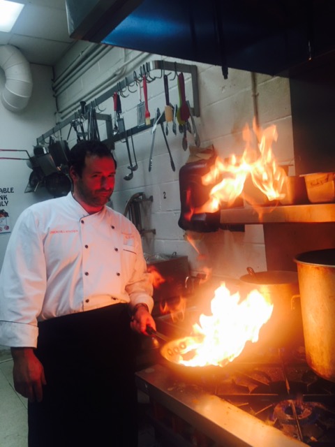 Chef Alexis Hernandez Cooking at Union Hill kitchen