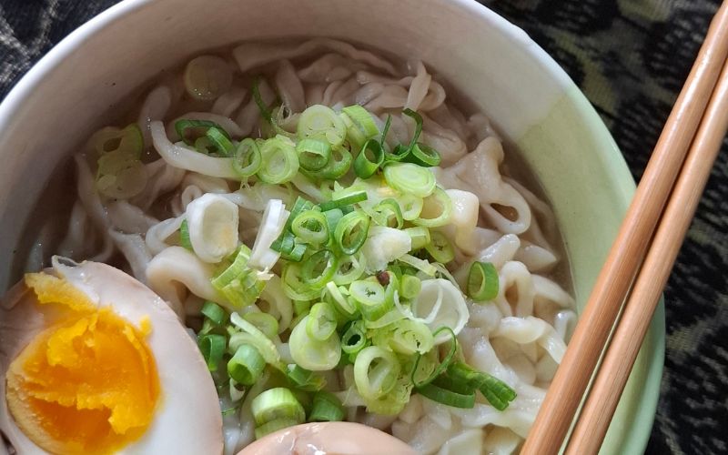 Chef Alexis Ramen Noodles with Scallions and an egg 