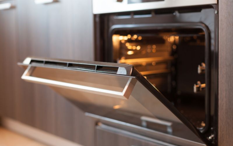 Oven with door open