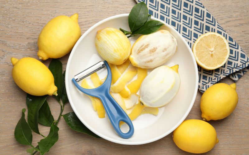 Lemon Peel ready to be used in an espresso