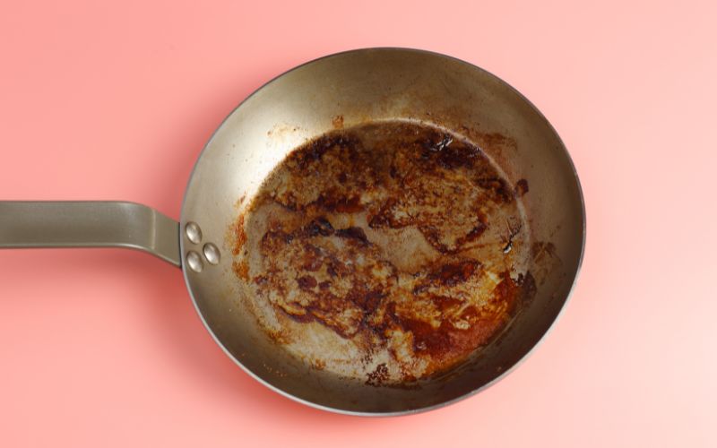 Pan with fond on the bottom the way you may a great pan sauce