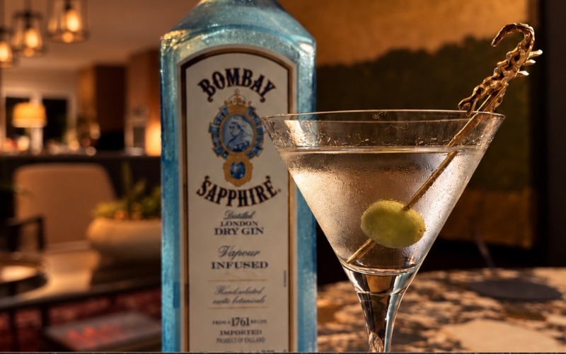 martini before guests arrive for a dinner party