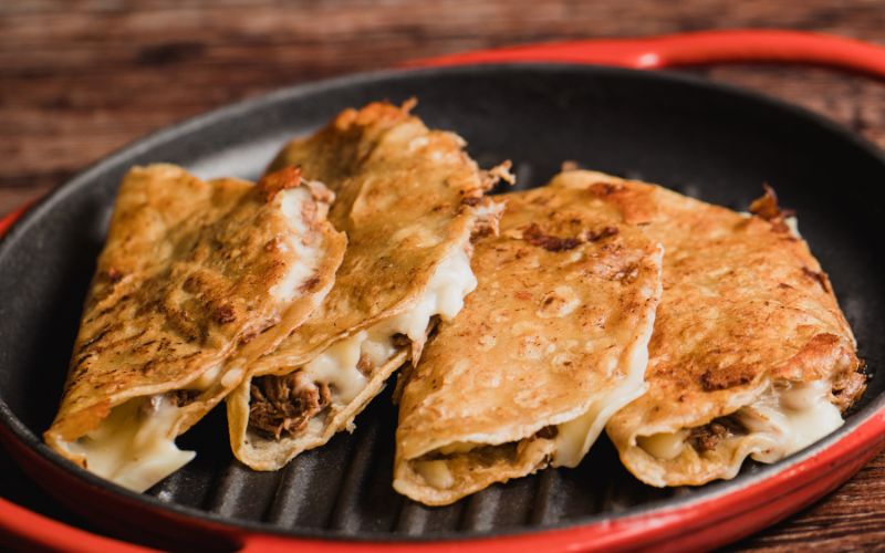 Quesadillas cut with Scissors