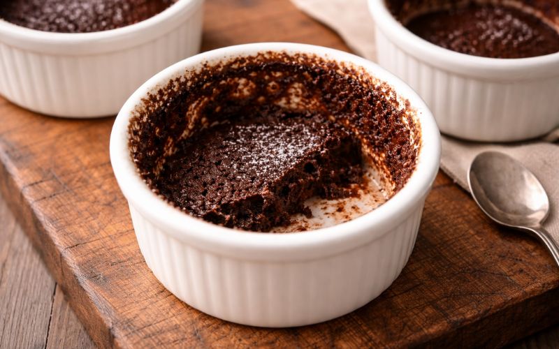 Chef Alexis Hernandez makes chocolate molten desserts.